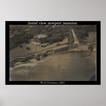 vue aérienne de manoir de Newport Affiches