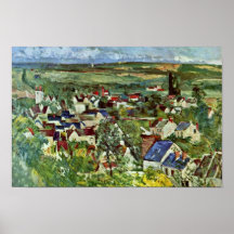 Vue d'Auvers par Paul Cézanne (la meilleure qualit Affiches