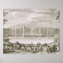Vue de la fontaine de Neptune, Versailles (engra Posters