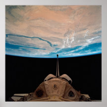 Vue de la terre de la navette spatiale Colombie Poster