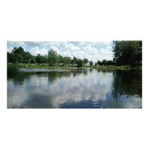 Vue de lac cartes de vœux avec photo