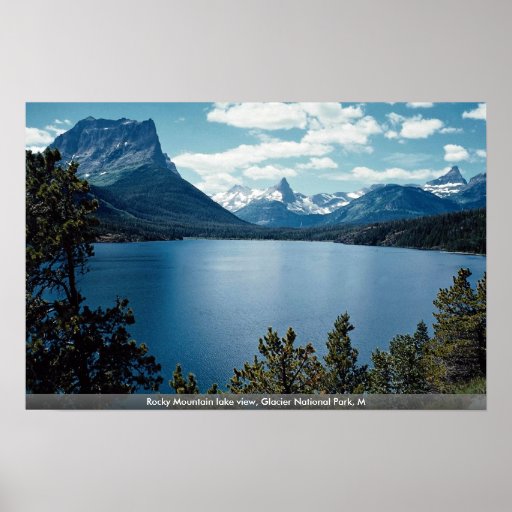 Vue de lac mountain rocheuse, parc national de gla poster