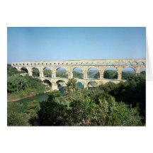 Vue de l'aqueduc romain, c.19 construit AVANT JÉSU Carte De Vœux