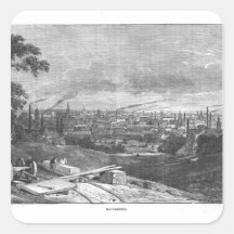 Vue de Manchester, gravée par T.Gustyne Autocollant Carré