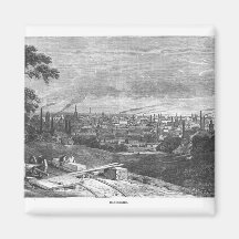 Vue de Manchester, gravée par T.Gustyne Aimants Pour Réfrigérateur