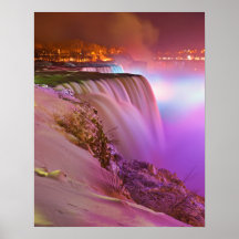 Vue de nuit de point de perspective de l'hiver de  posters