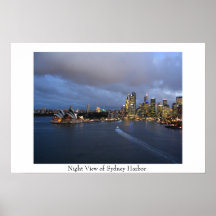 Vue de nuit de port de Sydney Posters