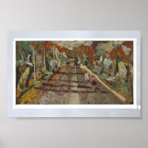 Vue de route d'autobus siège avant poster