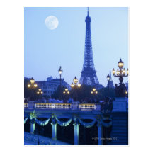 Vue de soirée de Tour Eiffel Cartes Postales