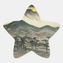 Vue de soirée d'un temple dans les collines par An Autocollants