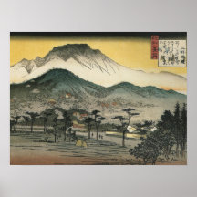 Vue de soirée d'un temple dans les collines par An Affiches