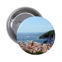 vue de St Tropez Pin's Avec Agrafe