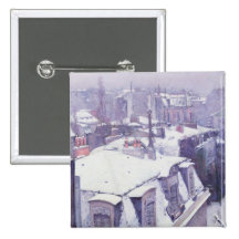 Vue des toits ou des toits sous la neige, 1878 badge avec épingle