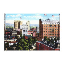 Vue d'horizon de Birmingham Alabama Impression Sur Toile