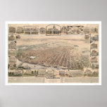 Vue d'oeil d'oiseau de Sacramento, Californie (129 Posters