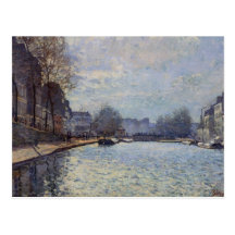 Vue du canal St Martin, Paris, 1870 Carte Postale