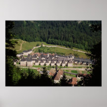 Vue du complexe de monastère affiche