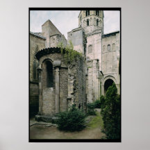 Vue extérieure de l'apsidiole de l'abbaye posters