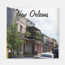 Vue la Nouvelle-Orléans Louisiane de rue de quarti Magnets Pour Réfrigérateur