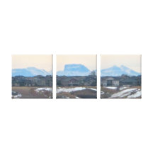 Vue panoramique de Lethbridge et des montagnes Impression Sur Toile