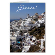 Vue panoramique d'Oia, Grèce Carte De Vœux