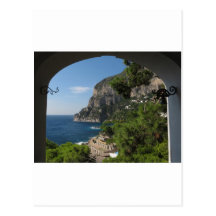 Vue vers les falaises sur l'île de Capri Cartes Postales