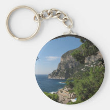 Vue vers les falaises sur l'île de Capri Porte-clefs