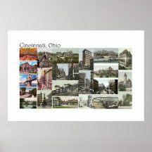 Vues de ville de Cincinnati, Ohio Posters