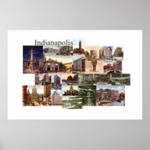 Vues vintages de ville d'Indianapolis Posters