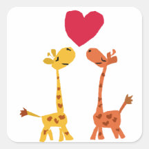 VW bande dessinée drôle d'amour de girafe Adhésif