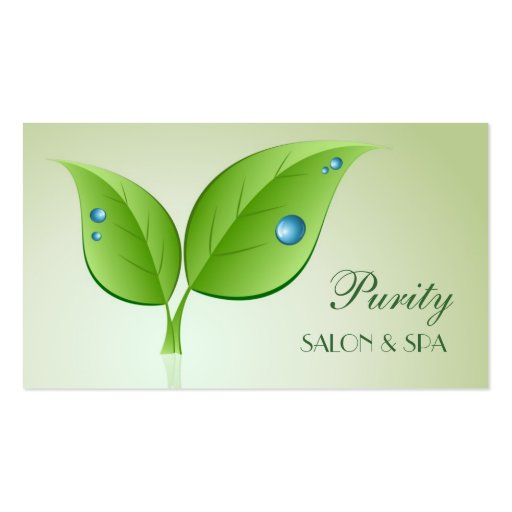 Waterdrops sur le carte de visite de feuille