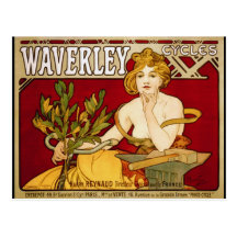 Waverley fait un cycle - art Nouveau - Alphonse Mu Cartes Postales