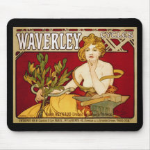 Waverley fait un cycle - art Nouveau - Alphonse Mu Tapis De Souris
