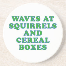 Waves at Squirrels and cereal boxes Drink Coasters