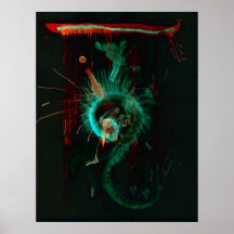 WDV - 047 - tapisserie en spirale de dragon Affiche