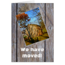 We have moved (Wooden chapeau) Carte De Vœux