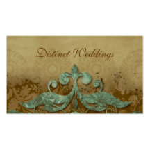 Wedding planner antique de vert-de-gris de carte d