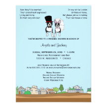 Wedding shower de Boston Terrier de jeunes mariés Invitation Personnalisée