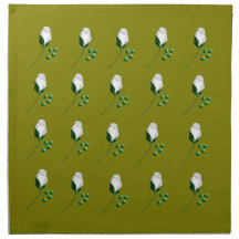 weiße Rosen Serviette En Tissu