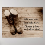 Wellingtons ou bottes de caoutchouc ou Gummies de  Posters