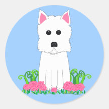 Westie Adhésifs Ronds