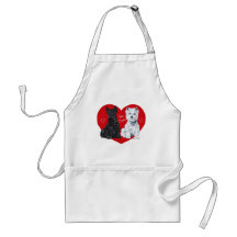 Westie et Scottie Valentine Tabliers