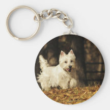 Westie sur le mouvement porte-clefs