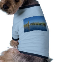 Westminster bridge and big ben doggie tee shirt
