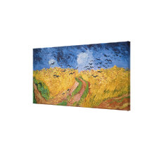 Wheatfield avec des corneilles, 1890 (huile sur la impression sur toile