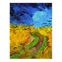 Wheatfield de Van Gogh avec des beaux-arts des cor Carte Postale