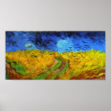 Wheatfield de Van Gogh avec des beaux-arts des cor Posters
