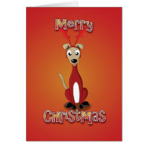 whippet - costume de renne - Joyeux Noël Cartes De Vœux
