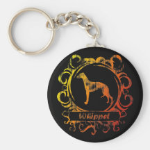Whippet patiné chic porte-clés