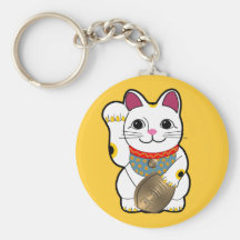 white_maneki porte-clé